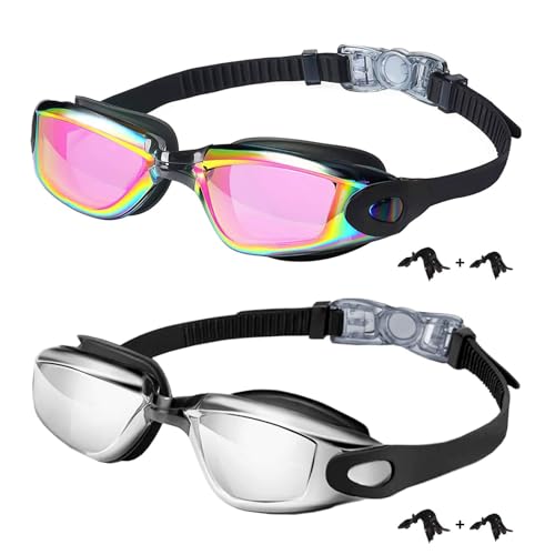 Lunettes de natation enfant 3-14 ans (lot de 2) transparentes anti-buée