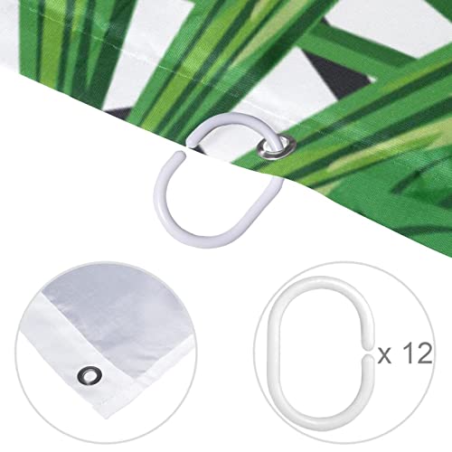 Rideau de douche imperméable plantes vertes 168x183cm avec crochets - 5