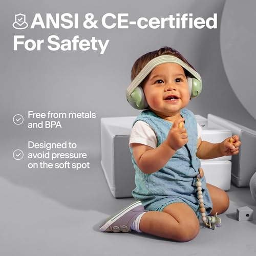 alpine muffy baby ear protection for babies and toddlers up to 36 months - ce amp ansi certified - noise reduction earmuffs - comfortable baby headphones against hearing damage amp improves sleep - black