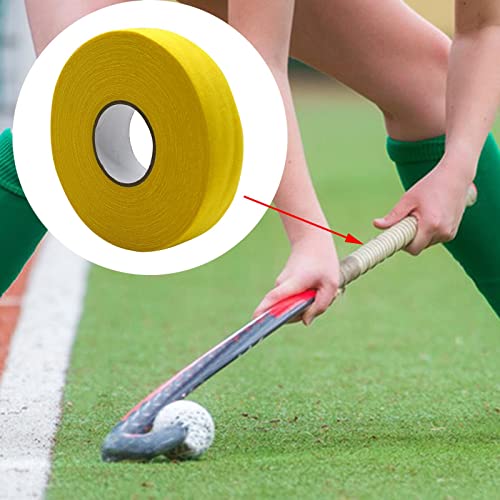 Ugplm 27Yards Ice Hockey Cloth Tape Nonslip Belt Wrapping Protector Cover Overgrip Hockey Rod Tapes For Baseball Practice Tennis Squash Racquet, Yellow #TOP1