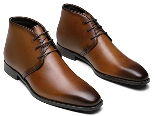 Image of Jousen Leather Boots for Men Dress Classic Mens Boots Polish Retro Ankle Chukka Boots Mens