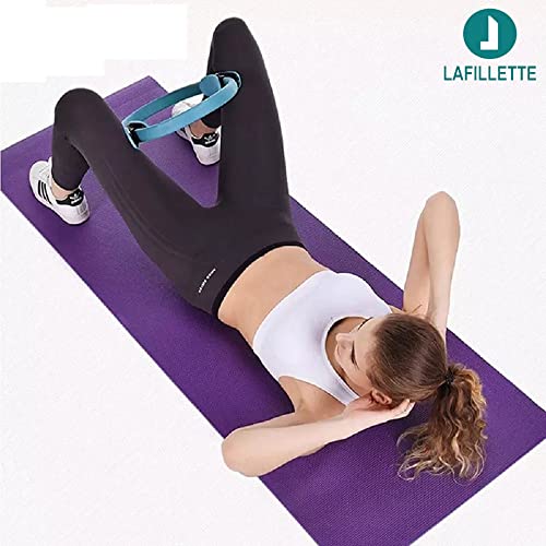 Image of LAFILLETTE Pilates Ring 15 inch Fitness Circle - Lightweight & Dual Foam Padded Handles | Yoga Ring for Toning Arms, Thighs /Legs & Core, Thigh Workout, Thigh Toner, Inner Thigh Exercise Equipment (Blue)