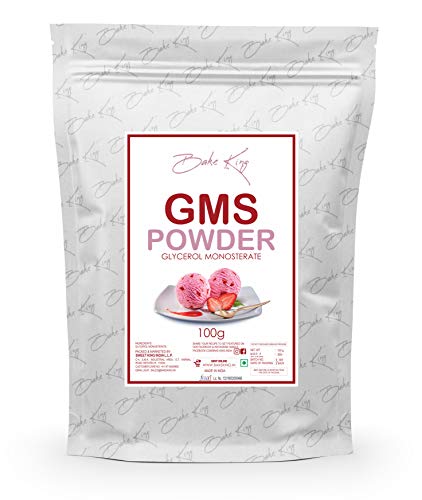 BAKE KING GMS Powder (Glycerol Monostearate) 100G for Ice Creams | Food Grade | Soft, Smooth and Creamy | Raising Ingredient Powder | Instant Ice Creams That Improves Texture & Softness