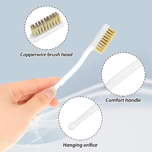 Image of 3 Pcs Copper Wire Brush, 6.7 inch Small Brass Brush, 3D Printer Nozzle Cleaner Tool, Copper Cleaning Toothbrush, Cleaning Wire Bristle for Cleaning Welding Slag and Rust