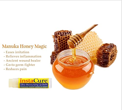 Instacure Natural Lip Repair Duo With Manuka Honey. Overnight Lip Mask & Daytime Cooling Sweet Vanilla Mint Lip Balm. #TOP4