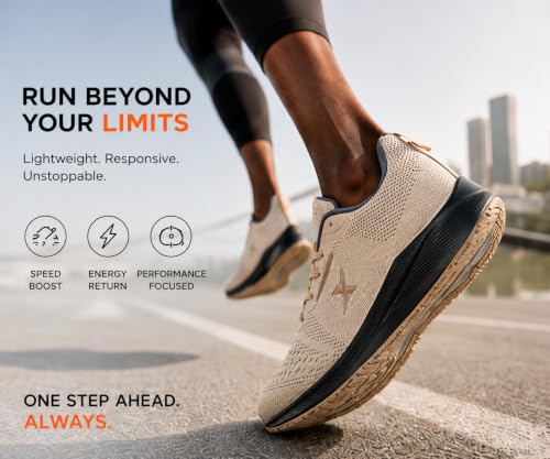 Image of Kraasa Men's Running Shoes | Breathable Knit Upper | Lightweight Phylon Sole | Cushioned EVA Insole | Comfortable Sports & Casual Sneakers for Gym, Walking & Daily Use