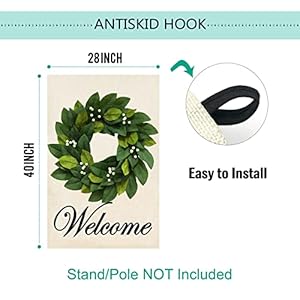 Baccessor Spring Summer Welcome Wreath House Flag 28 x 40 Inch Magnolia Leaves House Flag Vertical Double Sided Burlap Farmhouse Large Flags Outdoor Outside Seasonal Yard Decoration Baccessor Spring Summer Welcome Wreath House Flag 28 x 40 Inch Magnolia Leaves House Flag Vertical Double Sided Burlap Farmhouse Large Flags Outdoor Outside Seasonal Yard Decoration