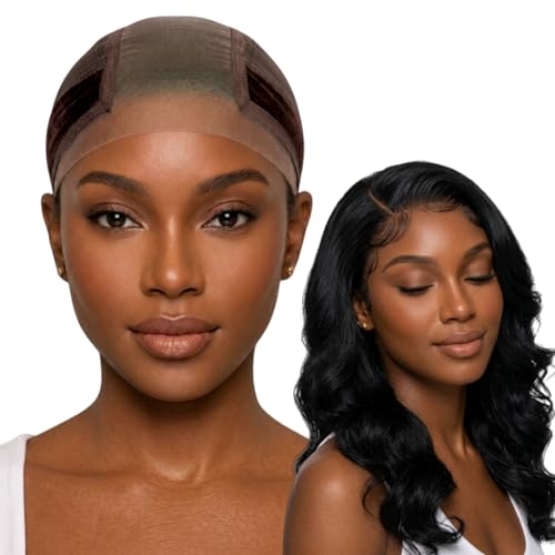 VITASHYNX 1 Pcs Wig Grip Cap for Glueless Wigs Non Slip Wig Caps for Women with Adjustable Grip Band 4x5 Lace Wig Grip Cap One Size Fits All Brown (Brown)