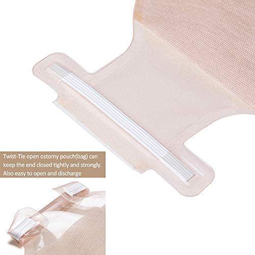 Carbou 1 Piece Ostomy Colostomy Bags with Measure Card,Ostomy Supplies Drainable Pouch Twist-Tie for Stoma Care, Cut-to-Fit(20pcs/Box)