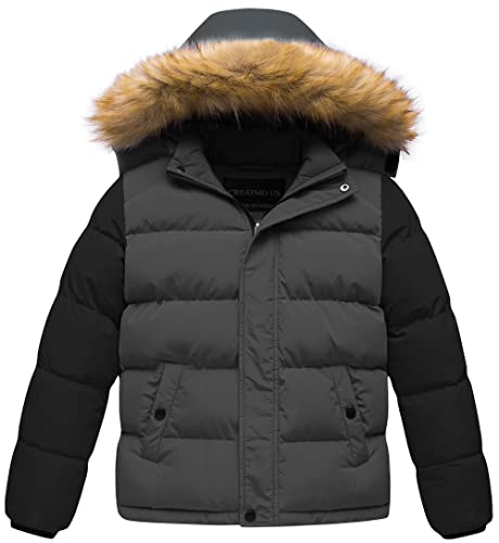 Image of CREATMO US Boy's Water Resistant Winter Coats Warm Fleece Lined Outwear Windbreaker Ski Jacket