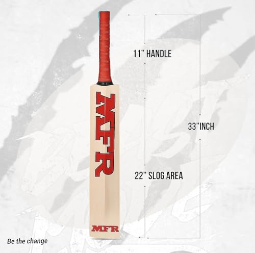 Image of NR Wooden Popular Willow Kids Cricket Bat Size 5 with 1 Tennis Ball for 11-15 Year Kids Combo Pack (Colour - May Vary) Pack of 1
