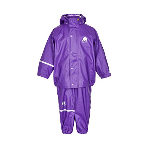 Celavi Baby Mädchen Regen Anzug, Jacke und Latzhose mit Hosenträgern, Alter 9-12 Monate, Größe: 80, Farbe: Lila, 1145