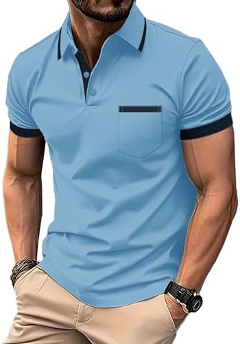 zitysport Poloshirt Herren Kurzarm mit Brusttasche Polo | Polohemd Herren Kurzarm Atmungsaktives Golf Polo Shirt Männer Sommer Shirts Sport Basic Slim Fit Tshirt