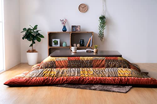 イケヒコ こたつ 掛け 布団 メモリア オレンジ 長方形 約205×285p 大判 単品 ギャッベ ギャベ ● 80~90×135~150cm幅のこたつ台に適応 #1151740200303