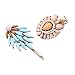 2PCS Retro Boho Bohemian Tribal Gem Stone Studded Gold Hair Clip Bobby Pin Accessories Set