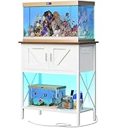 HOOBRO 20 Gallon Fish Tank Stand with Power Outlets and LED Light, Metal Frame Aquarium Stand, Re...