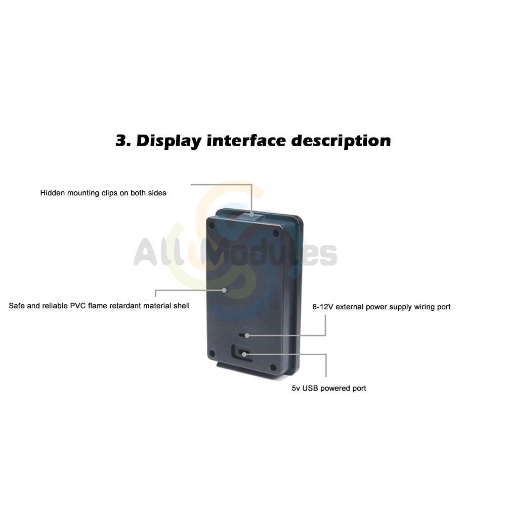 120V 300A 2.4 Inch VAC8810F Voltage Meter Ammeter Management System Temp Capacity Meter Blueteeth-Compatible