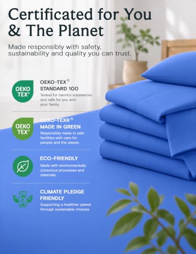 Image of Queen Size Sheet Set, Cooling & Soft Deep Pocket Bed Sheets, 4PC
