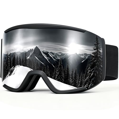 VEWOE Ski Goggles for Men Women,Anti Fog UV Protection Snowboard Goggles for Adult & Youth,OTG Snow Skiing Goggles