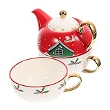 1 Juego Juego De Taza y Plato De Navidad Tetera De Navidad Café Con Leche Tazas Adorable Taza De Café Tazas De Espresso Taza De Bebida Cerámica Taza De Agua Oficina Taza Para Beber