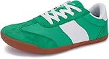WHITIN Minimalist Barefoot Shoes for Women Wide Toe Box Fashion Zero Drop Sole Sneakers Size 7 7W Athletic Walking Green Gum 38