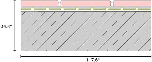 Vista 7 de Profilitec Floortec - Aislamiento de grietas antifractura de 1/8 pulgadas, desacoplamiento, impermeabilización, membrana translúcida, rollo de 323