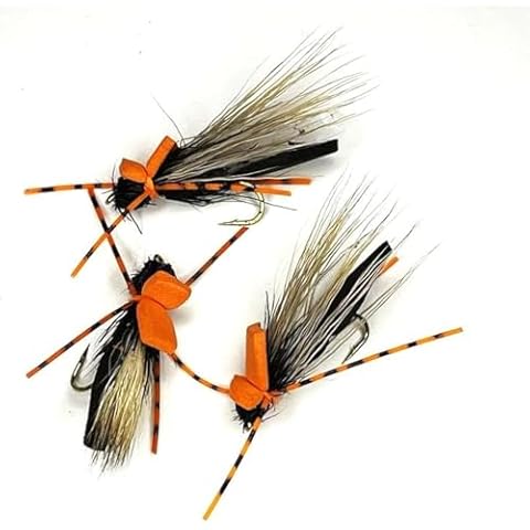 Criss Cross Cicada - Size #12 - Pack of 3 - Premium Hand Tied Foam Fly - Terrestrial Dry Fly Attractor - Unsinkable Foam - Dropper Rig - Flyfish for Trout Bass Bluegill and Crappie (#12) Cover