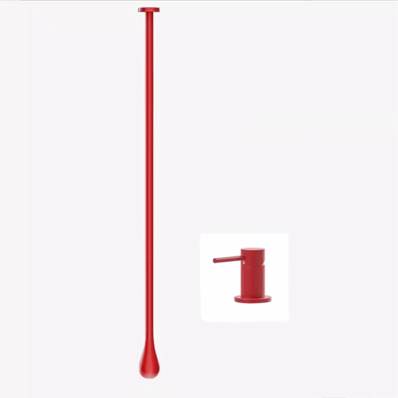 VITIWEDTY Ceiling Mounted Bathroom Sink Taps, Brass Mixer Faucet Hot and Cold Single Handle Concealed Basin Tap for Bathroom Wash Basin Chrome (Red)