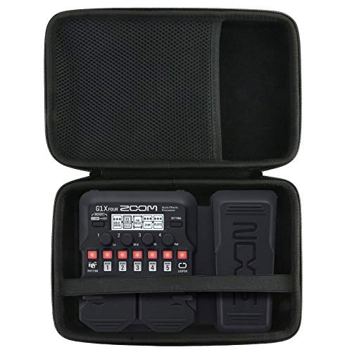 co2crea Estuche duro para Zoom G1X B1X A1X Cuatro Guitarras Multi-Efectos Procesador Expresión Pedal (Carcasa Negra)