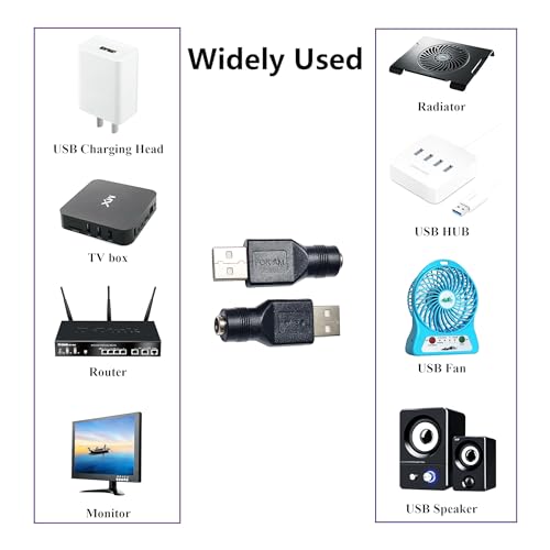 Adaptador USB a Conector DC 5.5x2.1mm Macho 2 Piezas miniatura 2