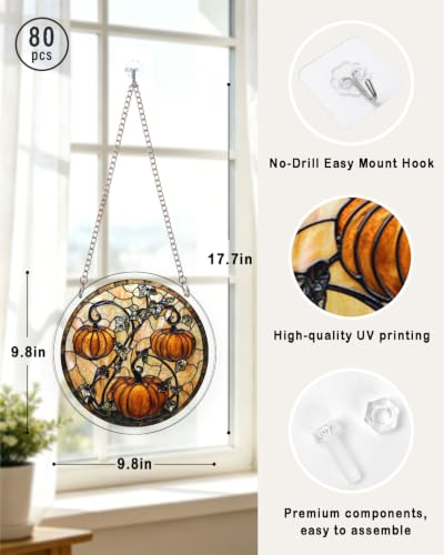 Image of Acrylic Jigsaw Puzzle Suncatcher Halloween Pumpkin Adult Puzzles Gift 9.8 inch