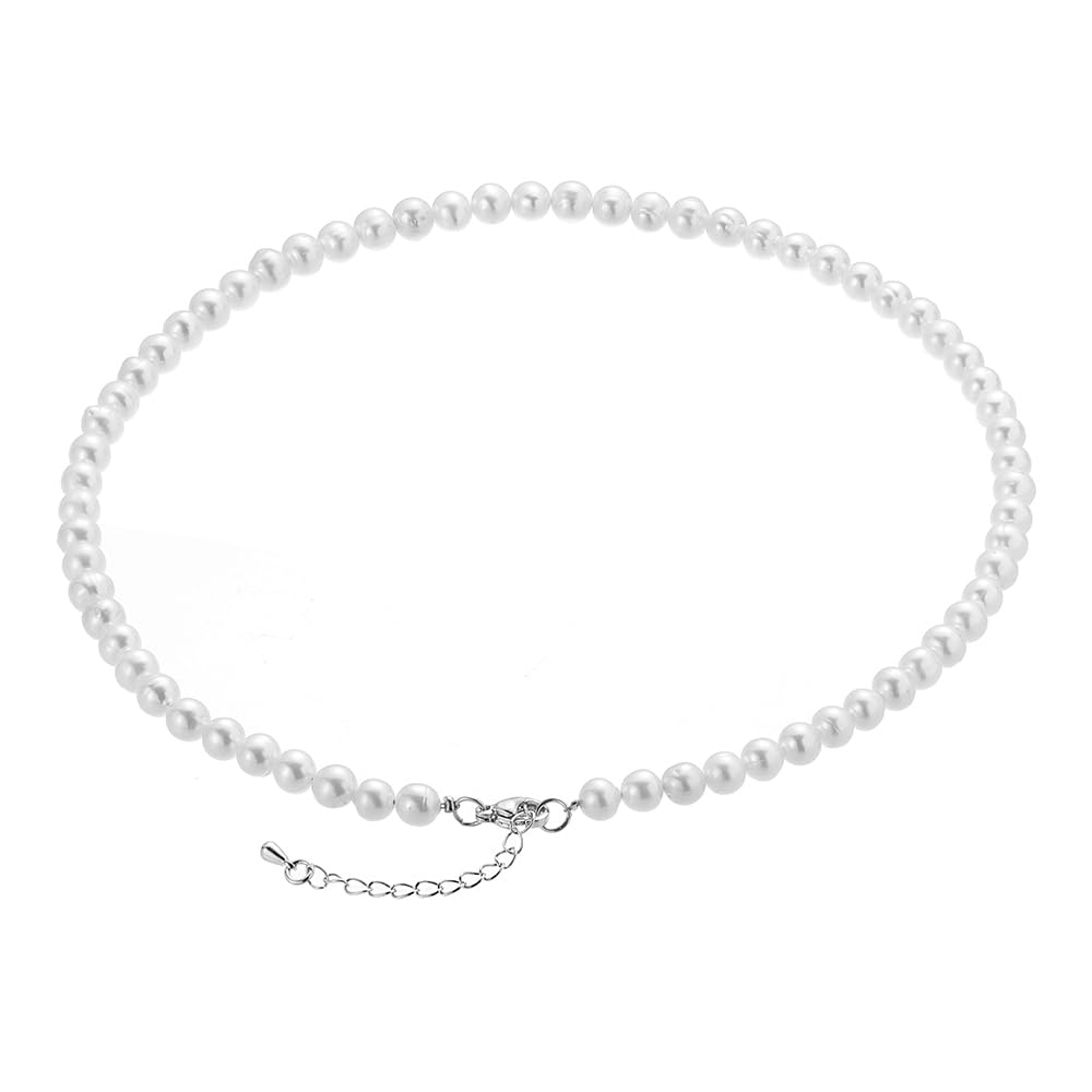 AOOVA Pearl Necklace 5.5-6.5MM Pearl Necklaces for Women Princess Necklace for Women for Holiday Gifts, Female Gifts