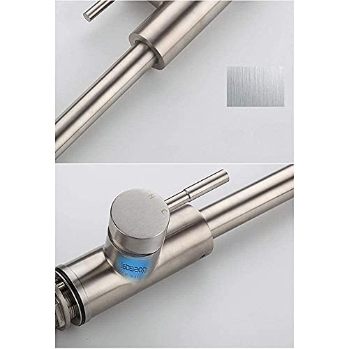 Mitigeur de cuisine avec douchette extractible en acier brossé durable