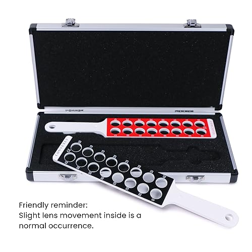 Image of 32 Lenses Optical Retinoscopy Rack Lens Set Ophthalmic Optometry Equipment for Quick Examination of Diopter Spectacles with a Aluminum Case