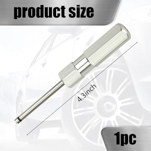 Image of 1 PC Car Tire Valve Core Screwdriver, Valve Stem Disassembly Tool Rod Puller, Metal Adjustable Valve Wrench Bottom Adsorbable, Universal for Cars Tire Repair and Disassembly Tool (Silver)