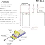 EEMB 3.7V Li-ion 502030 pile 250mAh Batterie Lipo Rechargeable Lithium Polymer ion Batterie Pack avec JST Connecteur.Faire en sorte que la polarité de l'appareil avec la batterie avant l'achat!!!