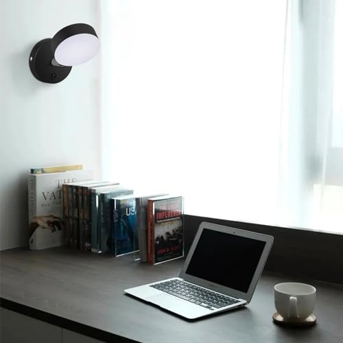 Image of Kawell Indoor LED Wall Light with Switch Modern LED Wall Sconce Rotatable Hardwired LED Wall Lamp Nordic Style for Bedside Study Child Room, Black