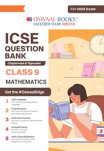 Oswaal ICSE Question Bank SOLVED PAPERS | Class 9 | Mathematics | For Exam 2024-25