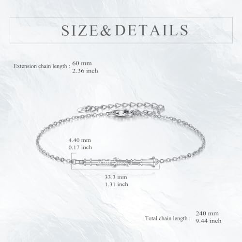 YFN Musical Instruments Bracelet Sterling Silver Music Lover Jewelry Gifts for Women Men4