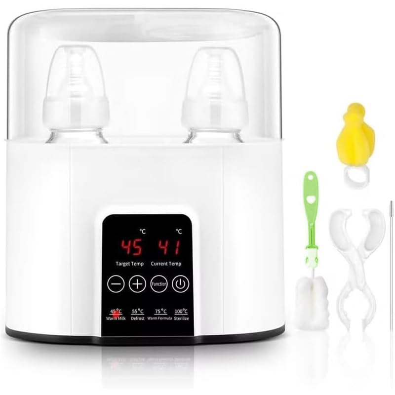 Gonice Baby Bottle Warmer, for Frozen Breast Milk & Formula Baby Food Heater & Steam Sterilizer with Cleaning Brush nd Safe Auto-shutoff & Timer Temperature