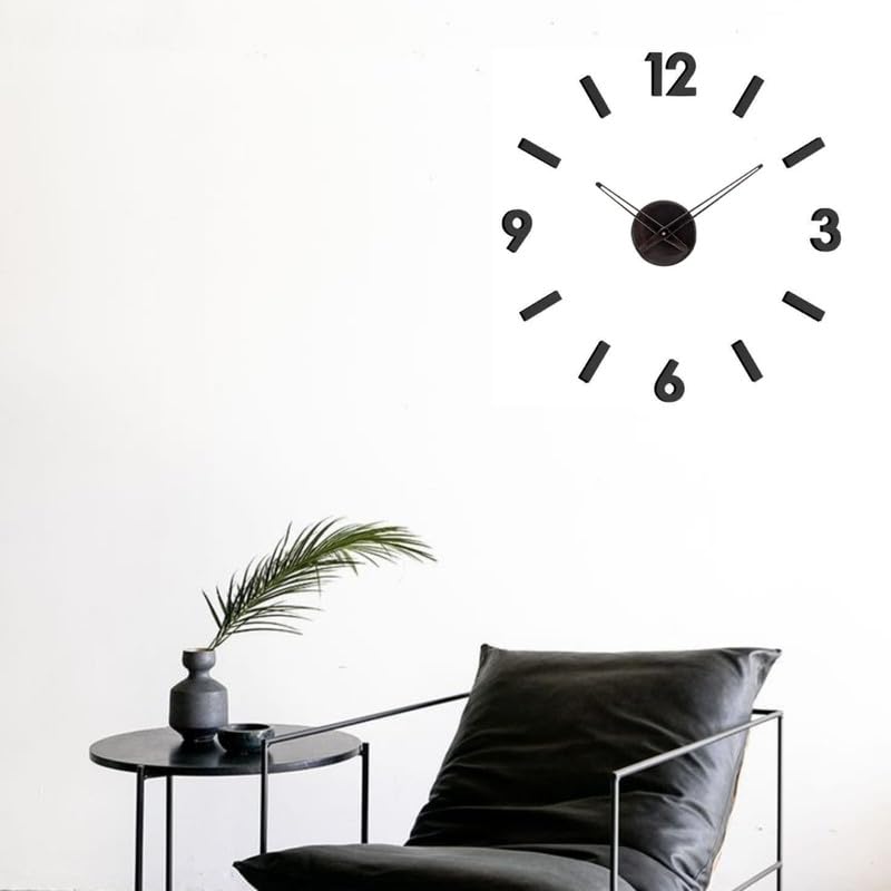 Image of Modern Wall Clock Minimalist | Large 3D DIY Wall Clock with Silent Sweep Movement,Frameless Wall Decor for Living Room, Office, Bedroom | Easy Installation & Stylish Decoration