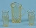 Chrysnbon Dollhouse Miniature Pitcher with 4 Glasses, Amber