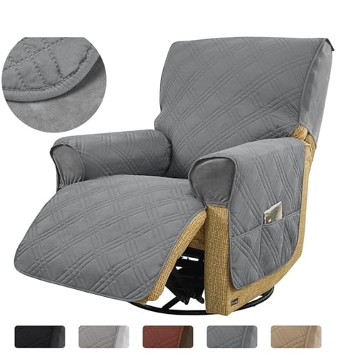 Housse de fauteuil inclinable 1 place polyester bleu matelassé