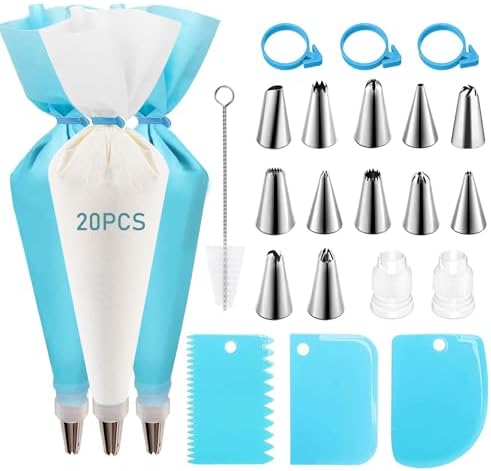 41 stuks spuitzakken voor gebak: spuitmonden voor gebak, taartdec...