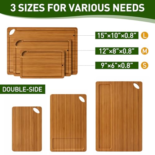 Juego de 3 Tablas de Cortar de Bambú Rectangulares miniatura 4