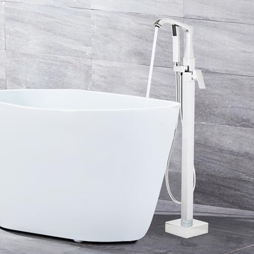 Robinet de baignoire autoportant or brossé avec mitigeur de douche MOCHAMIK