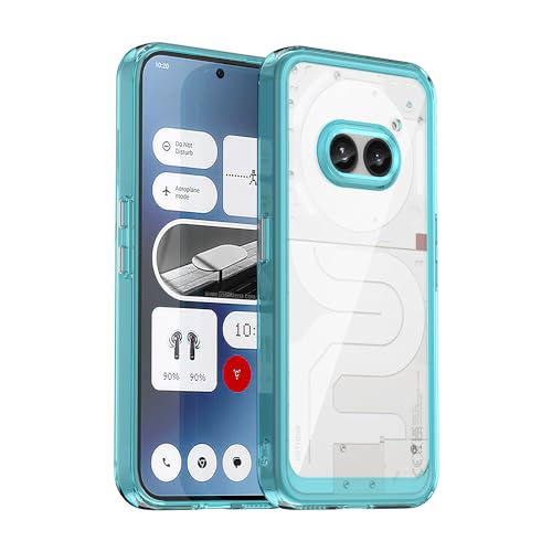 BIOPLJ Case for Nothing Phone 2A Transparent Shockproof Silicone Bumper Anti-Scratch Hard Back Camera Protective Case for Nothing Phone 2A Cover (Sky Blue)