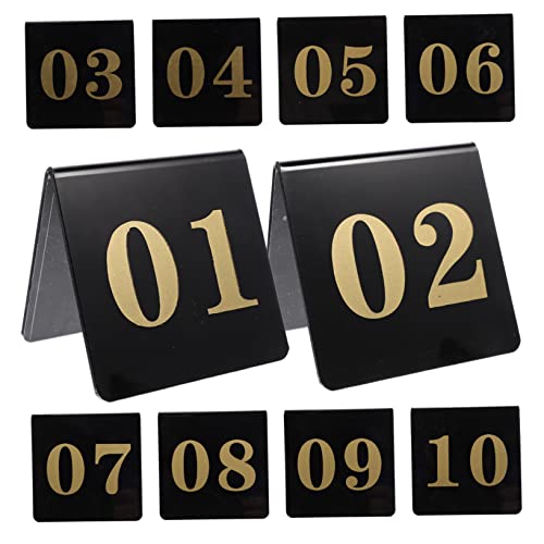 Hemobllo 10Pcs Acrylic Wedding Table Numbers Double Sided Signs for Receptions with Accents for Events Anniversaries and Special Celebrations