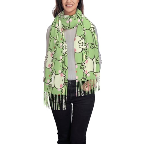 Cute Frogs Women's Scarf Pashmina Shawls and Wraps for Evening Dress Wedding Long Warm Scarves2
