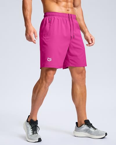 Image of G Gradual Men's Athletic Running Shorts with Zipper Pockets Quick Dry 7 inch / 5 inch / 9 inch Workout Gym Shorts for Basketball Hiking